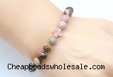 CGB9364 8mm, 10mm Australian zebra jasper & cross hematite power beads bracelets