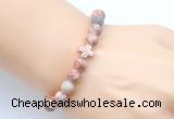 CGB9366 8mm, 10mm red net jasper & cross hematite power beads bracelets