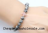 CGB9367 8mm, 10mm dalmatian jasper & cross hematite power beads bracelets