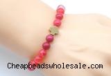 CGB9372 8mm, 10mm red banded agate & cross hematite power beads bracelets