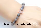 CGB9375 8mm, 10mm Botswana agate & cross hematite power beads bracelets