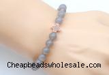 CGB9376 8mm, 10mm grey agate & cross hematite power beads bracelets