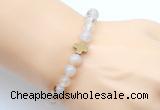 CGB9377 8mm, 10mm montana agate & cross hematite power beads bracelets