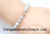 CGB9378 8mm, 10mm white crazy lace agate & cross hematite power beads bracelets