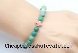 CGB9382 8mm, 10mm grass agate & cross hematite power beads bracelets