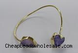 CGB939 15*20mm - 16*16mm freeform & heart druzy agate bangles