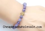 CGB9402 8mm, 10mm dogtooth amethyst & cross hematite power beads bracelets