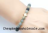 CGB9408 8mm, 10mm seaweed quartz & cross hematite power beads bracelets