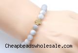 CGB9428 8mm, 10mm matte white crazy lace agate & cross hematite power beads bracelets