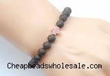 CGB9438 8mm, 10mm matte bronzite & cross hematite power beads bracelets