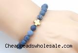 CGB9439 8mm, 10mm matte dumortierite & cross hematite power beads bracelets