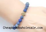 CGB9440 8mm, 10mm matte lapis lazuli & cross hematite power beads bracelets