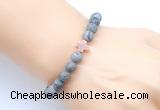 CGB9448 8mm, 10mm matte grey picture jasper & cross hematite power beads bracelets