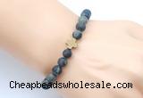 CGB9451 8mm, 10mm matte kambaba jasper & cross hematite power beads bracelets