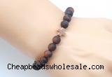 CGB9456 8mm, 10mm matte red tiger eye & cross hematite power beads bracelets