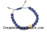 CGB9467 8mm, 10mm lapis lazuli & cross hematite adjustable bracelets