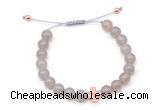 CGB9486 8mm, 10mm grey agate & cross hematite adjustable bracelets