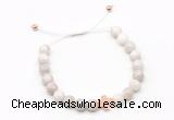 CGB9488 8mm, 10mm white crazy lace agate & cross hematite adjustable bracelets