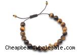 CGB9501 8mm, 10mm yellow tiger eye & cross hematite adjustable bracelets