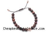 CGB9502 8mm, 10mm red tiger eye & cross hematite adjustable bracelets