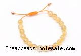 CGB9514 8mm, 10mm citrine & round hematite adjustable bracelets