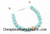 CGB9521 8mm, 10mm amazonite & cross hematite adjustable bracelets