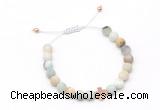 CGB9532 8mm, 10mm matte amazonite & cross hematite adjustable bracelets