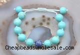 CGB9619 12mm round blue howlite & blue spot stone adjustable bracelets