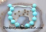 CGB9625 12mm round blue howlite & eagle eye jasper adjustable bracelets