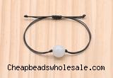 CGB9914 Fashion 12mm white jade adjustable bracelet jewelry