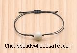 CGB9921 Fashion 12mm white fossil jasper adjustable bracelet jewelry