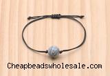 CGB9931 Fashion 12mm grey picture jasper adjustable bracelet jewelry