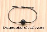 CGB9948 Fashion 12mm black obsidian adjustable bracelet jewelry