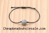 CGB9954 Fashion 12mm grey banded agate adjustable bracelet jewelry