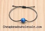 CGB9958 Fashion 12mm blue banded agate adjustable bracelet jewelry