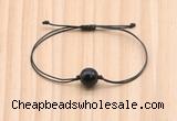 CGB9965 Fashion 12mm black agate adjustable bracelet jewelry