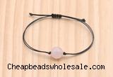 CGB9992 Fashion 12mm faceted rose quartz adjustable bracelet jewelry