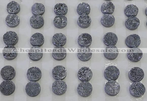 CGC108 12mm flat round druzy quartz cabochons wholesale