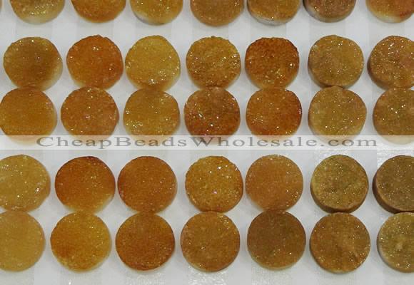 CGC127 16mm flat round druzy quartz cabochons wholesale