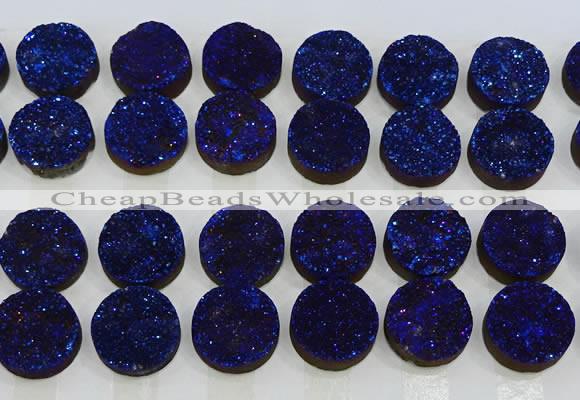 CGC142 20mm flat round druzy quartz cabochons wholesale