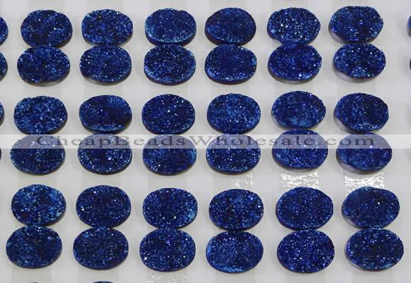 CGC173 12*16mm oval druzy quartz cabochons wholesale