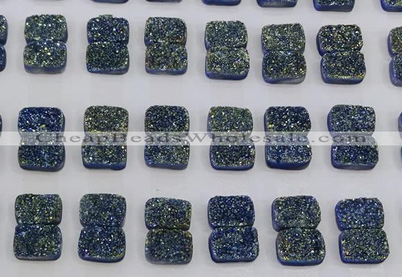 CGC201 10*14mm rectangle druzy quartz cabochons wholesale