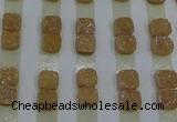 CGC215 10*10mm square druzy quartz cabochons wholesale