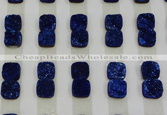 CGC219 10*10mm square druzy quartz cabochons wholesale