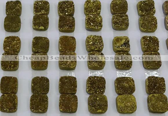 CGC220 12*12mm square druzy quartz cabochons wholesale