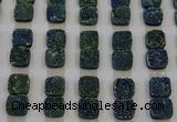 CGC226 12*12mm square druzy quartz cabochons wholesale