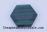 CGC42 25mm hexagon natural malachite gemstone cabochons