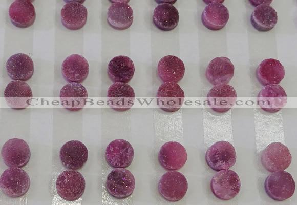 CGC97 10mm flat round druzy quartz cabochons wholesale