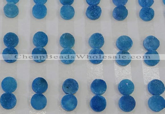 CGC98 10mm flat round druzy quartz cabochons wholesale