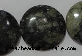 CGE129 15.5 inches 30mm flat round glaucophane gemstone beads